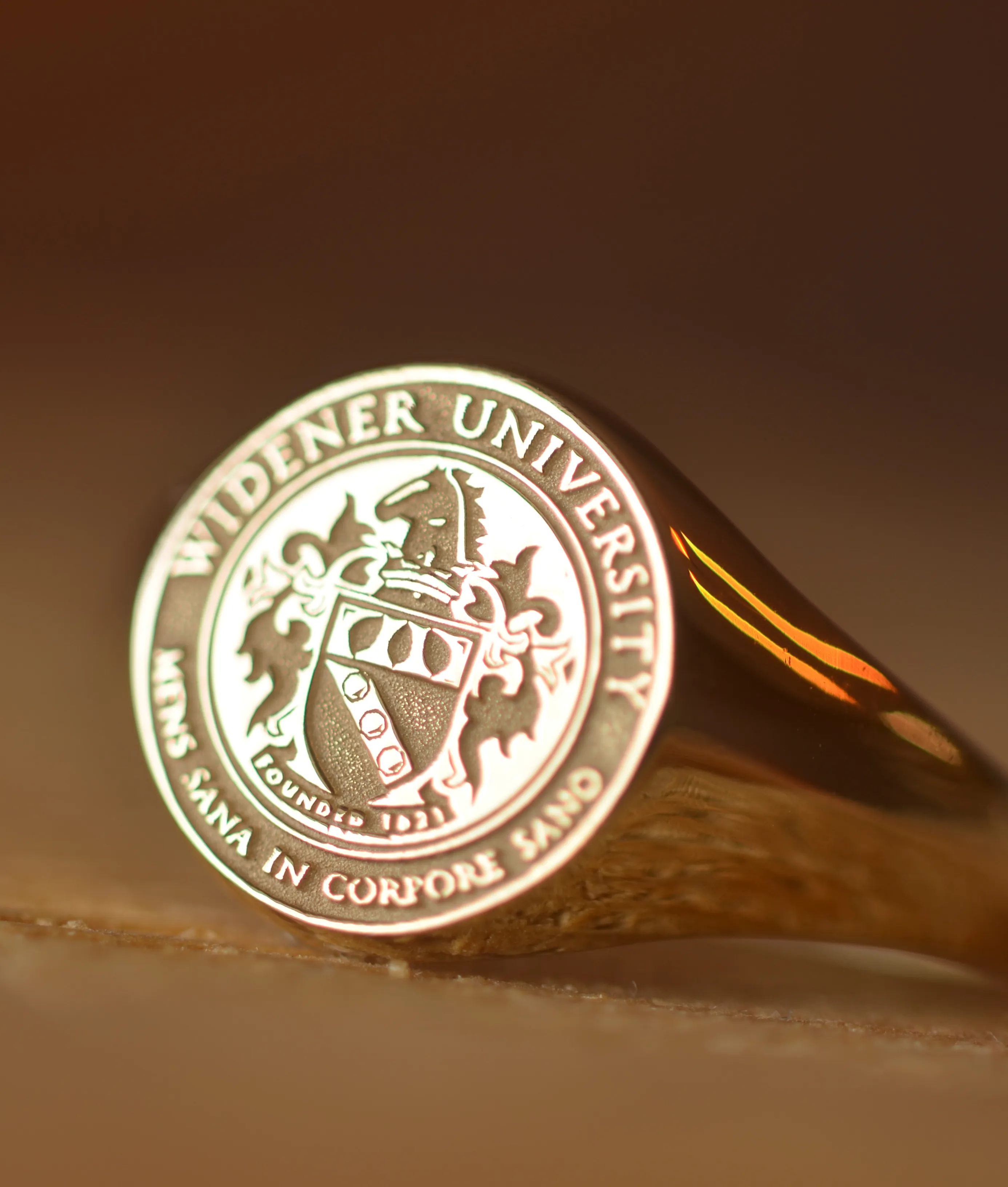 Solid Gold Custom Made College Ring - Widener University - Any College