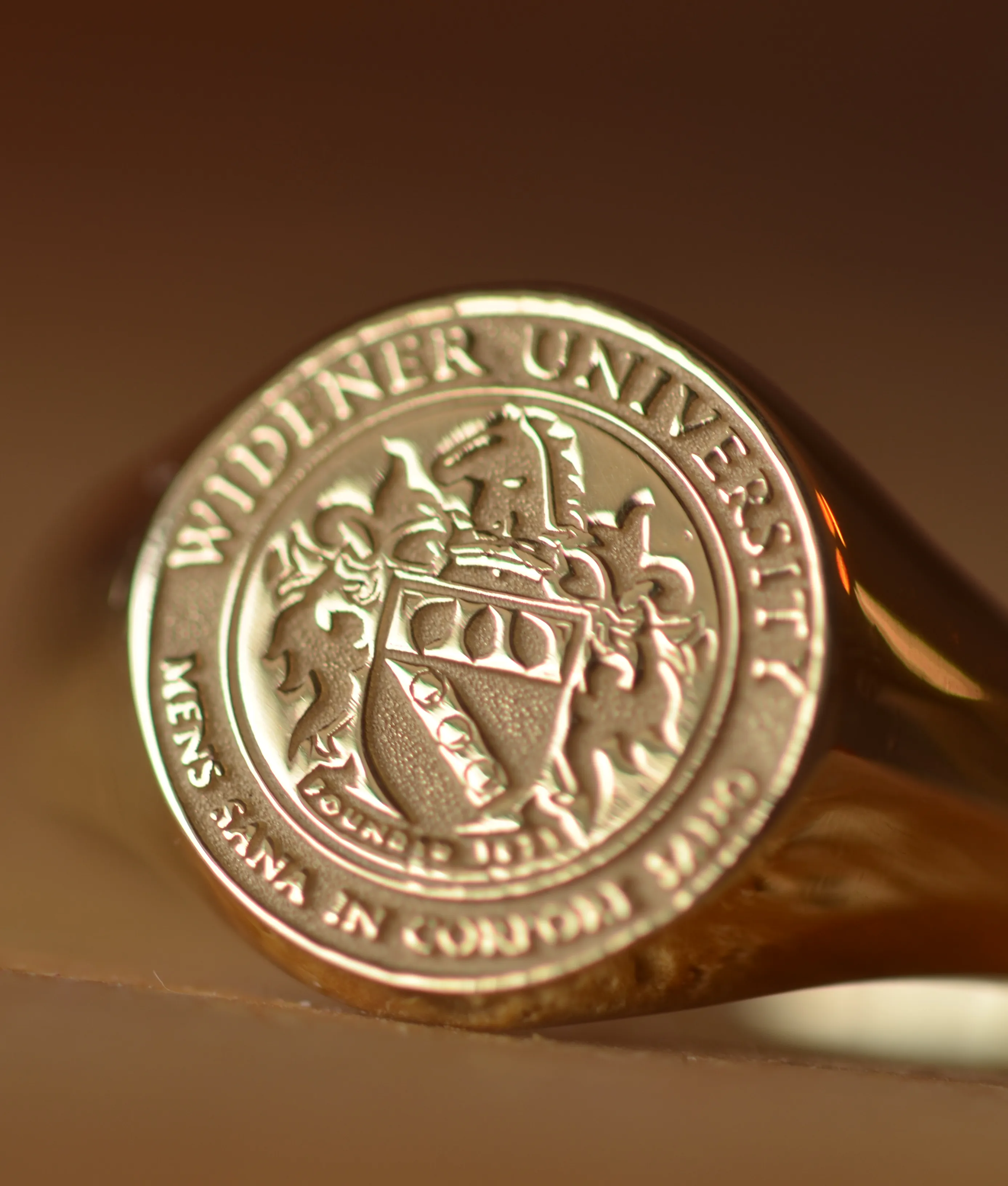 Solid Gold Custom Made College Ring - Widener University - Any College
