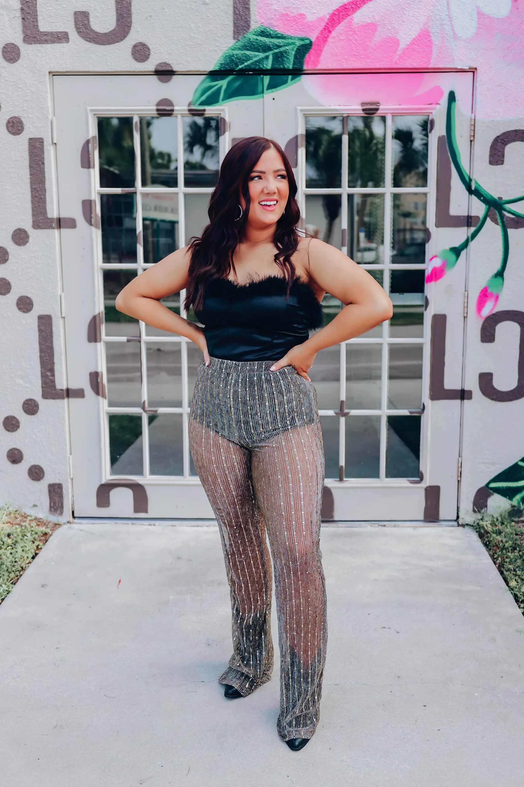 Stand Out Sequin Pants - Black