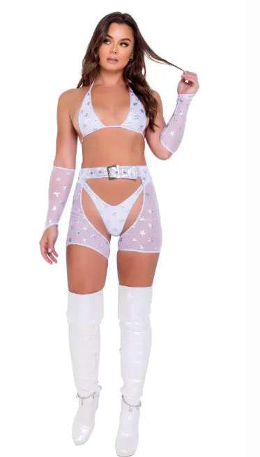 Stars Bikini Bottom - White 6081