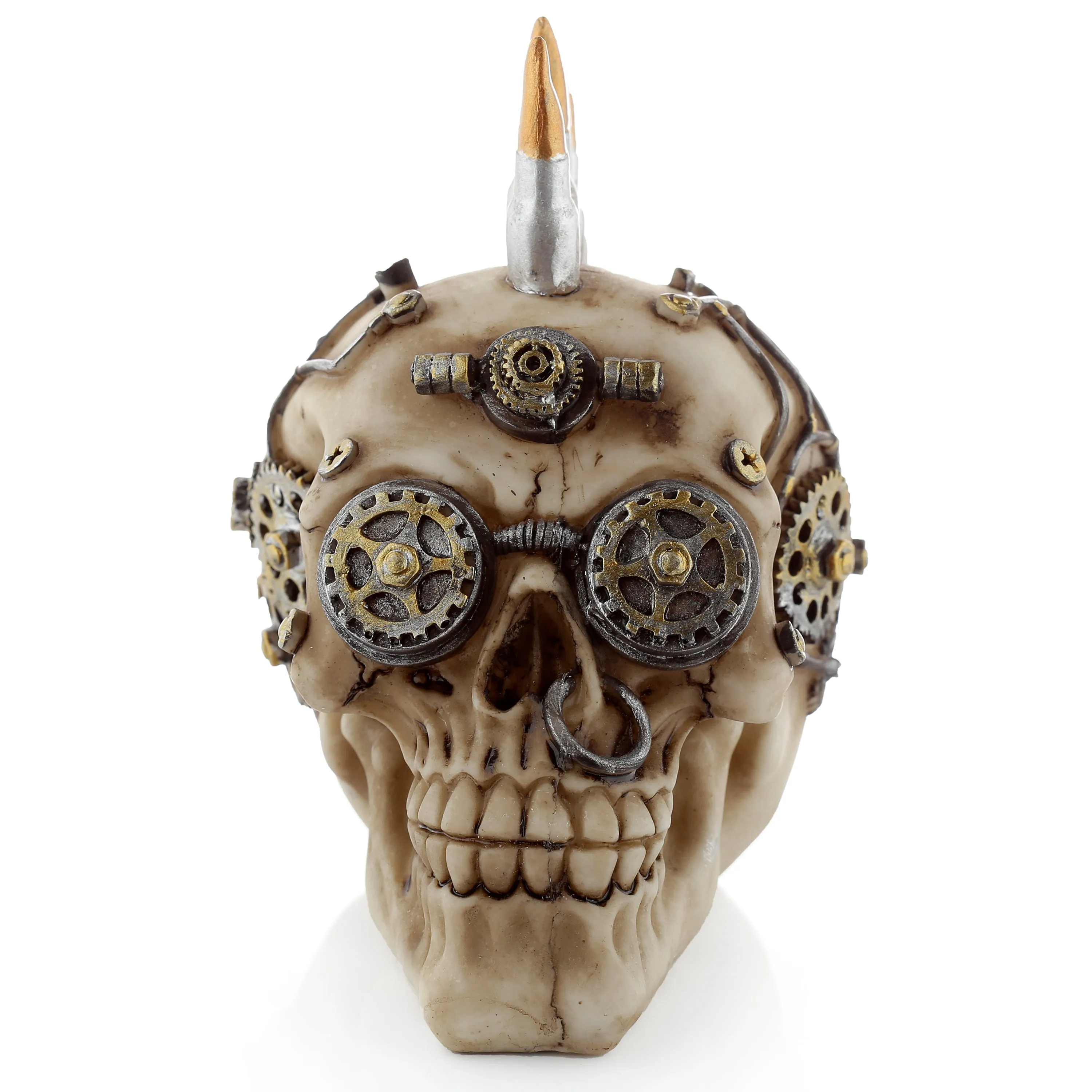 Steampunk Style Skull with Bullet Mohican