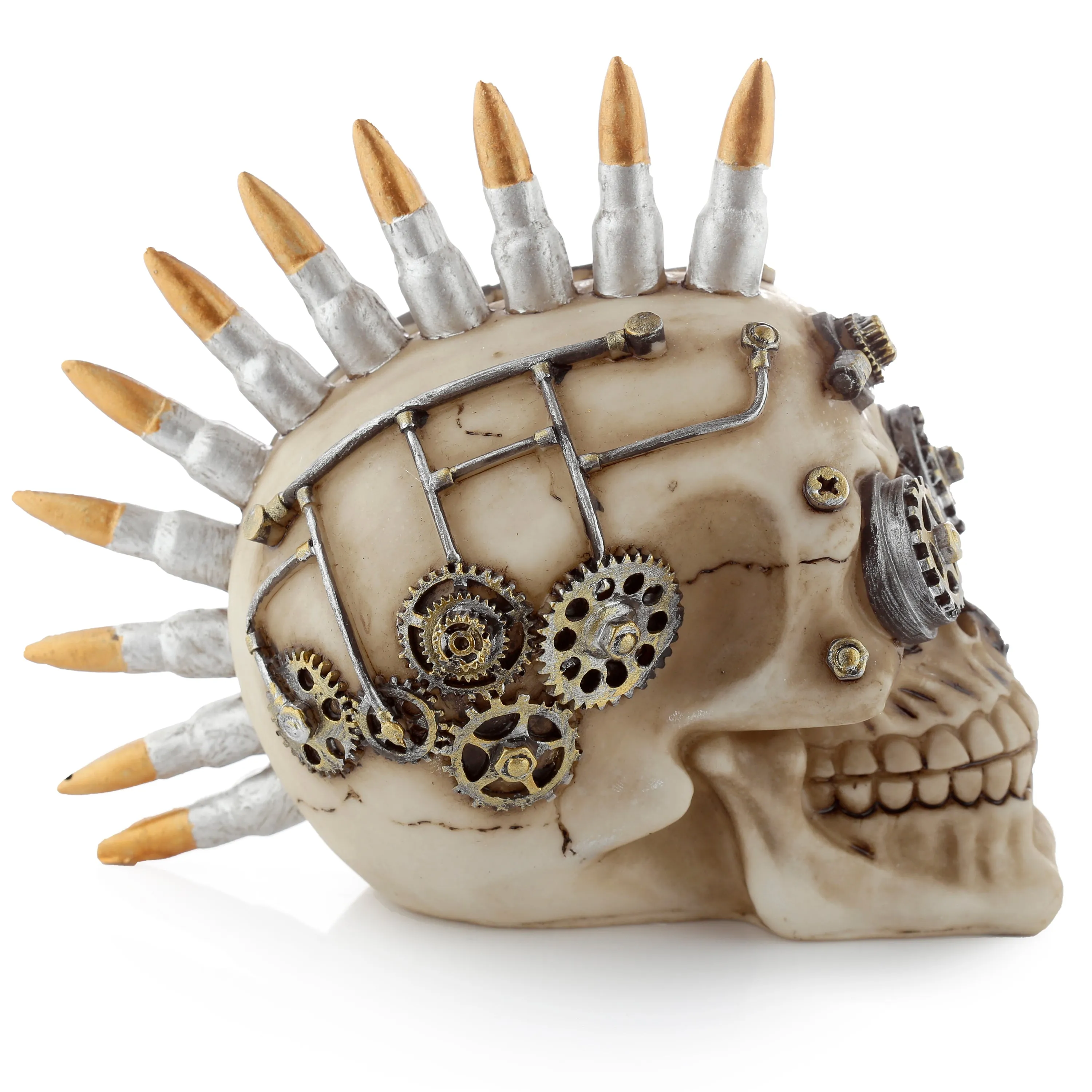 Steampunk Style Skull with Bullet Mohican