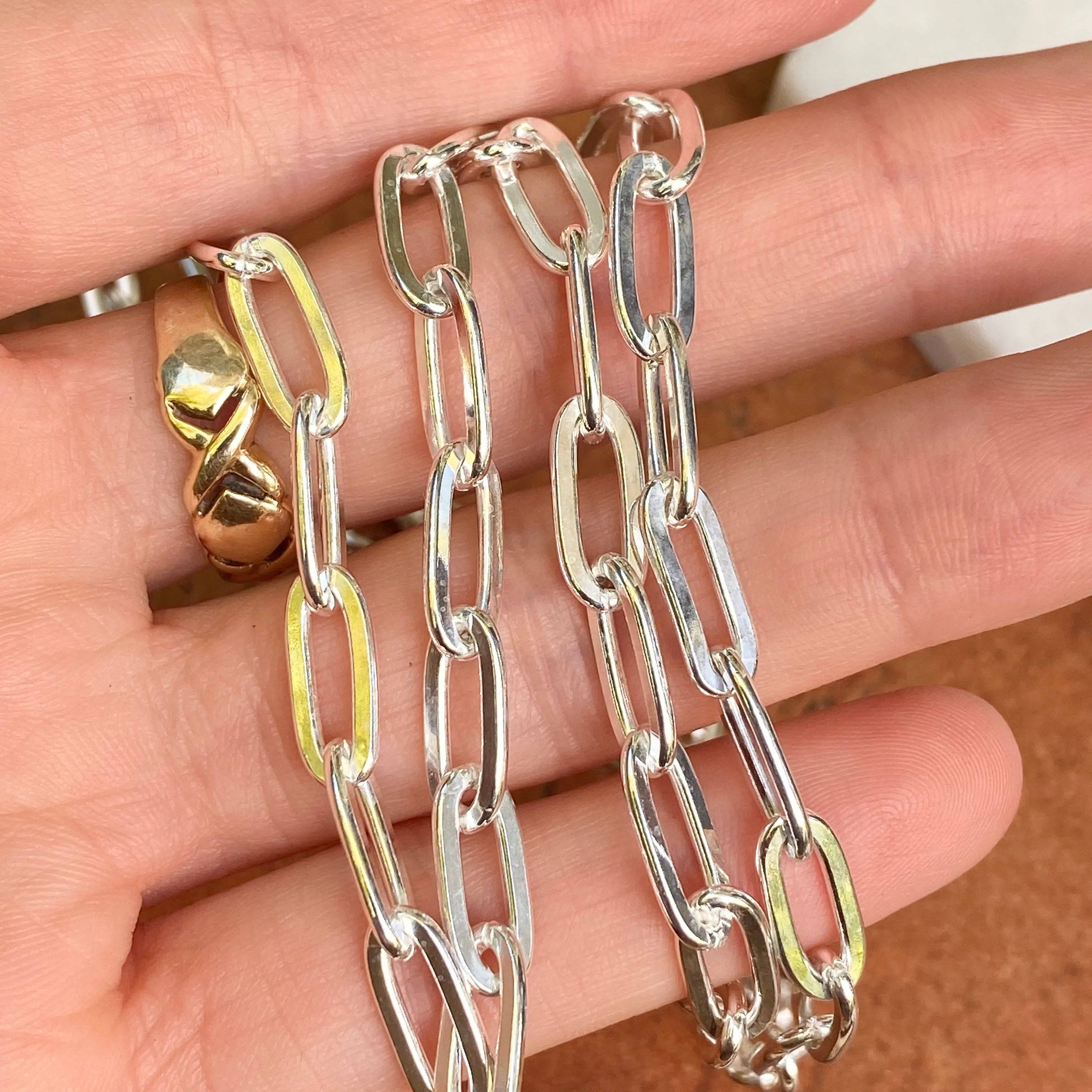 Sterling Silver Polished Open Paper Clip Chain Link Necklace 5.6mm