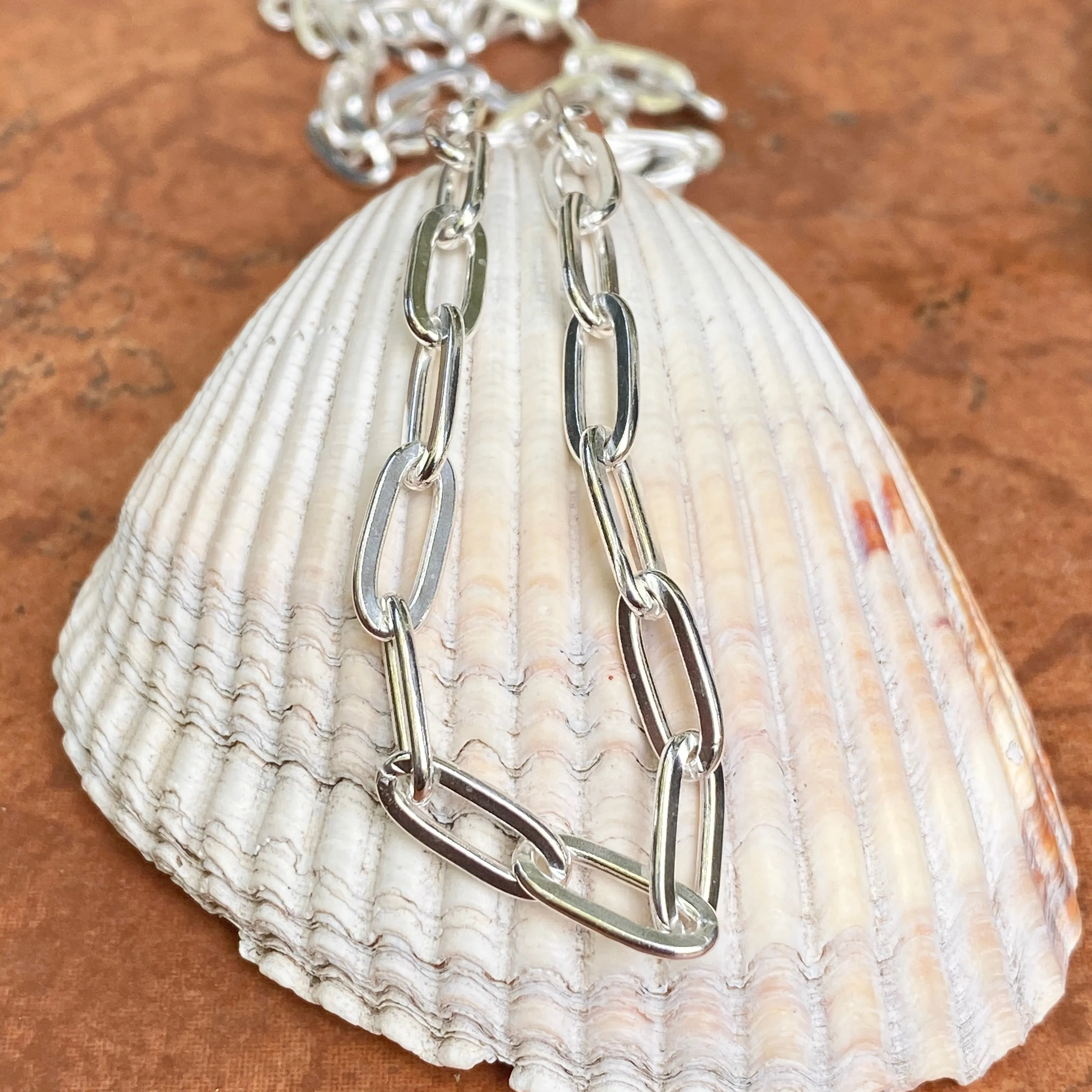 Sterling Silver Polished Open Paper Clip Chain Link Necklace 5.6mm