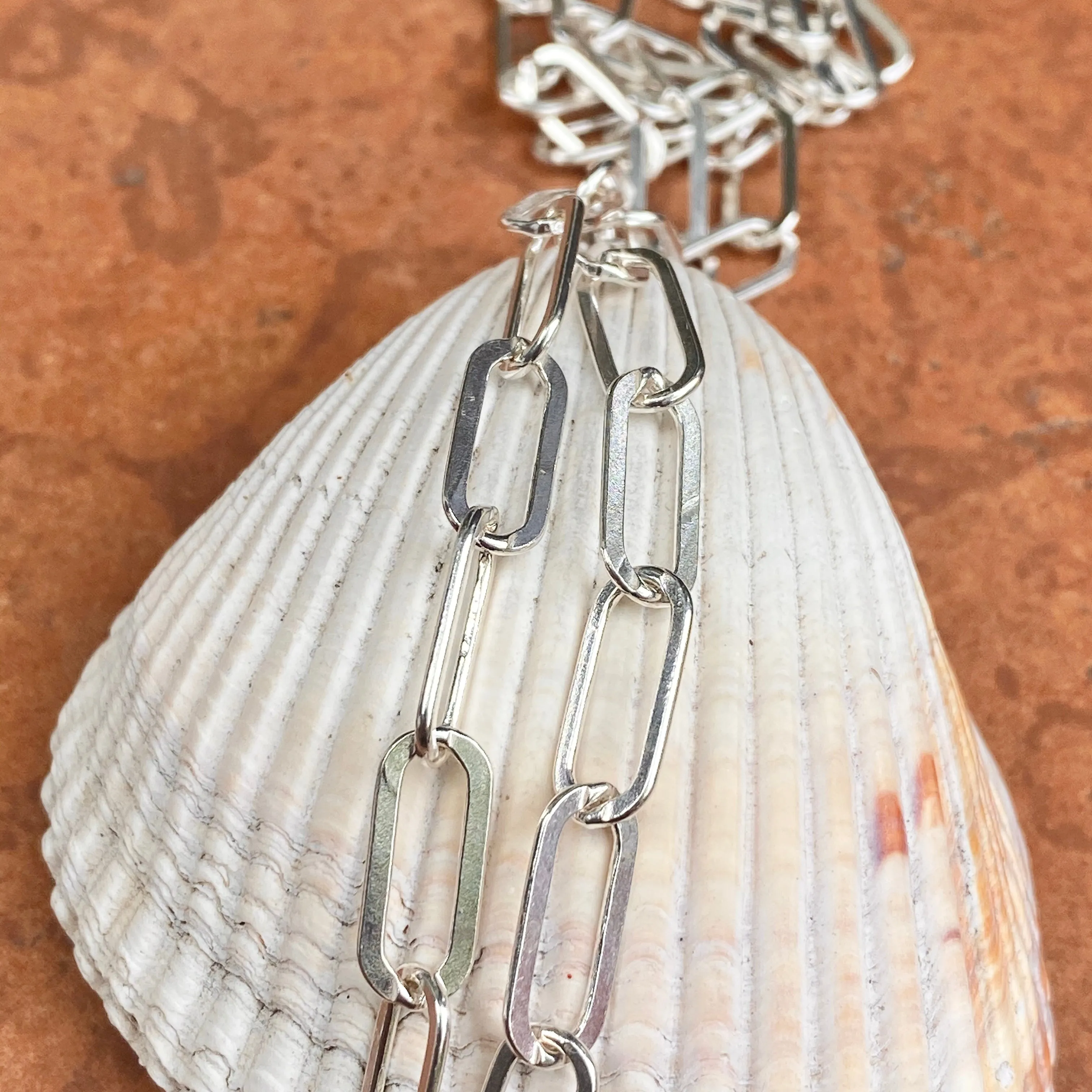 Sterling Silver Polished Open Paper Clip Chain Link Necklace 7mm
