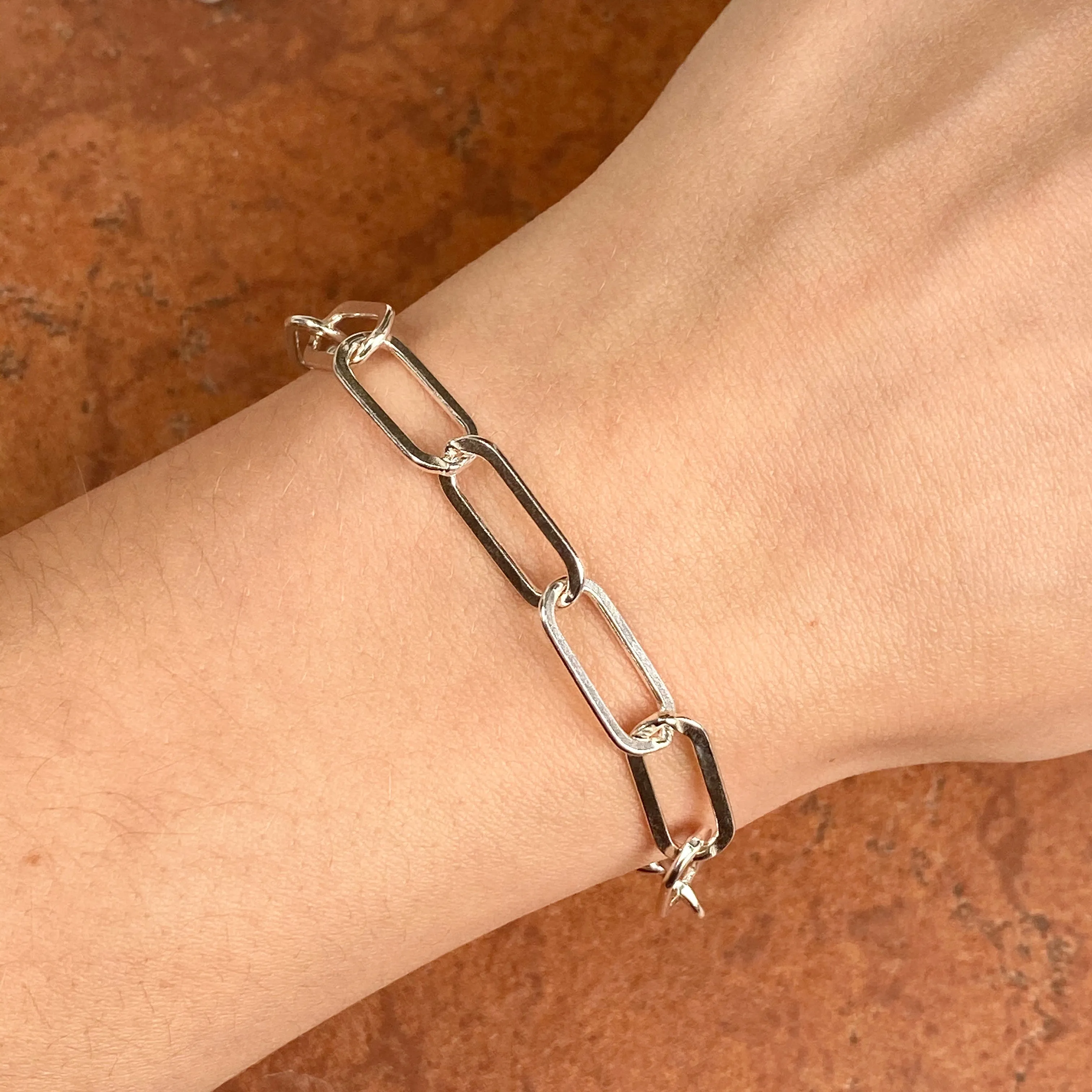 Sterling Silver Polished Open Paper Clip Chain Link Necklace 7mm