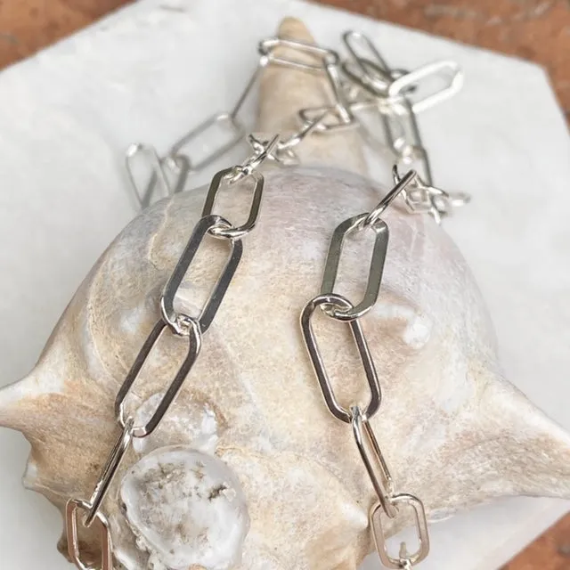 Sterling Silver Polished Open Paper Clip Chain Link Necklace 7mm