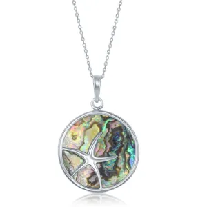 Sterling Silver Starfish Round Abalone Pendant (95058)