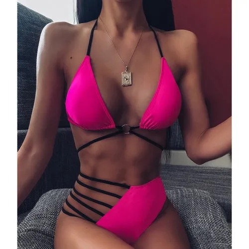 Strappy Heart Hi Cut Bikini
