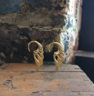 Swan Brass weighted earrings