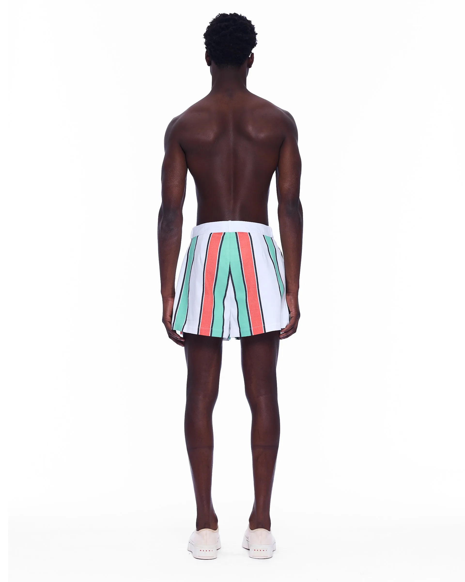 The Mid Rise Pleated Short : Stripe 2