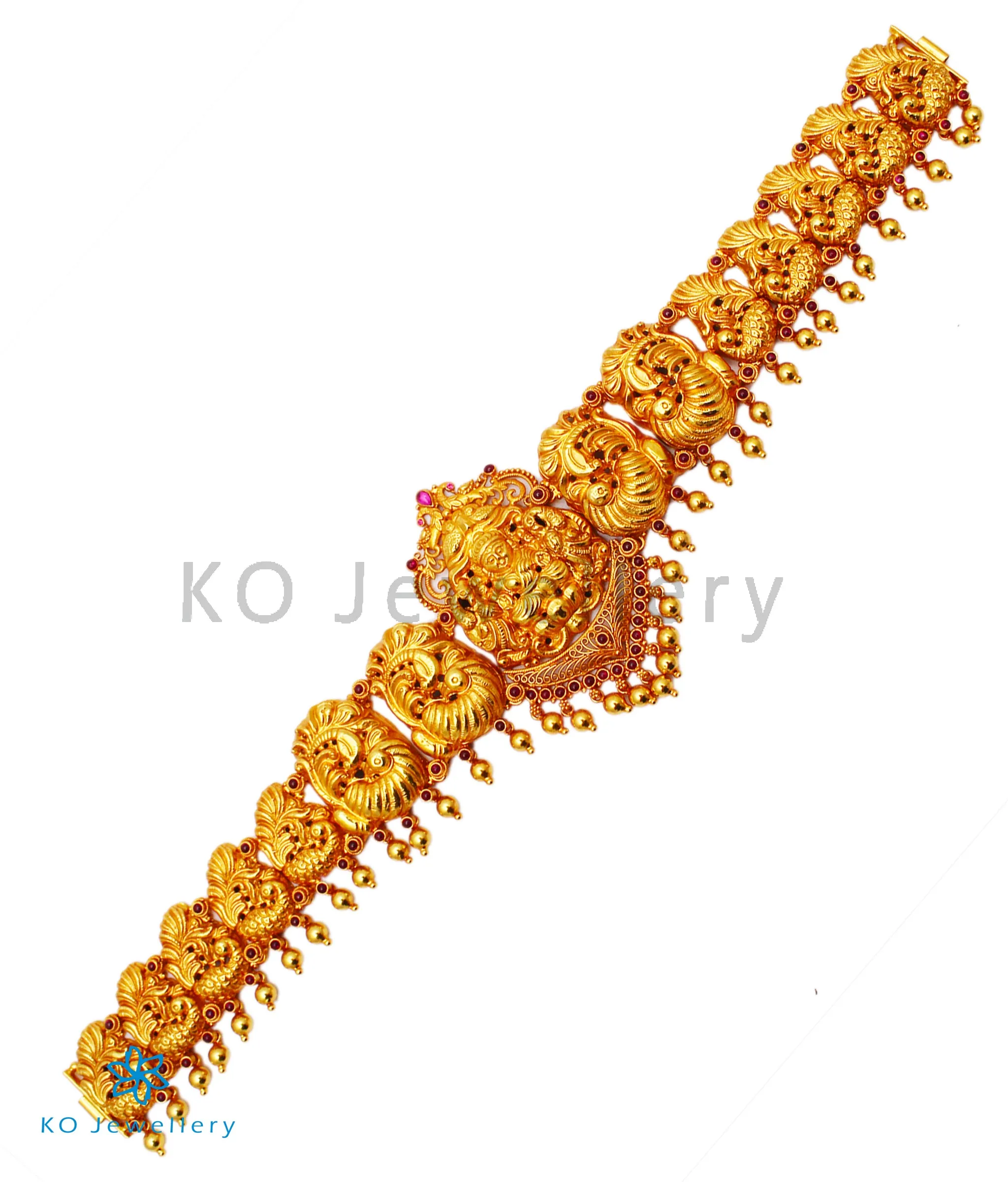 The Preksha Silver Peacock Oddiyanam (Waist belt)