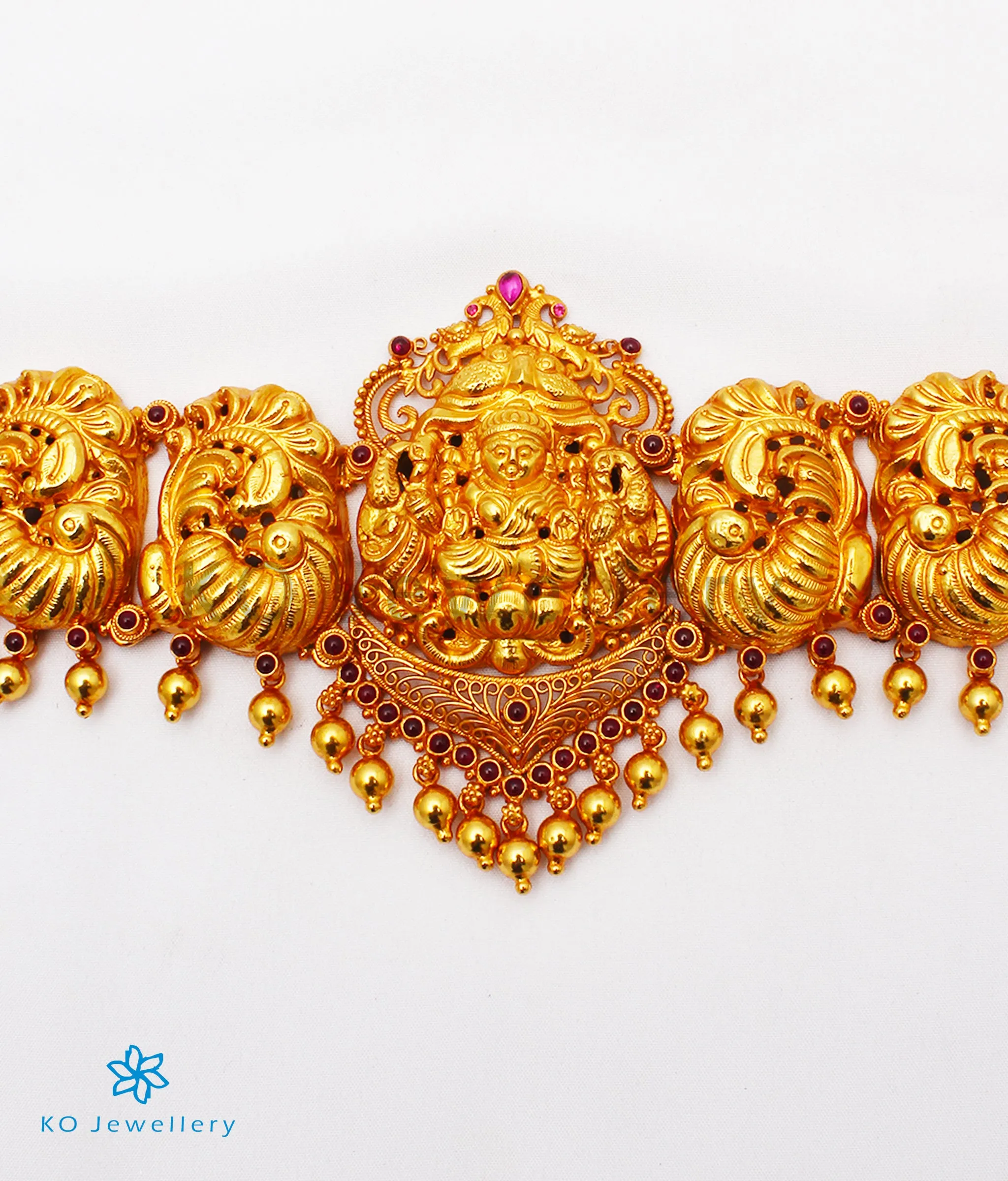 The Preksha Silver Peacock Oddiyanam (Waist belt)