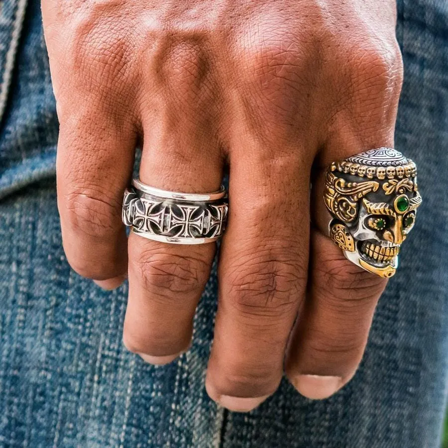 Tibetan Sterling Silver Skull Ring