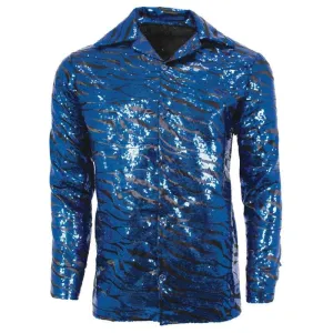 Tiger Disco Men's Shirt-Blue