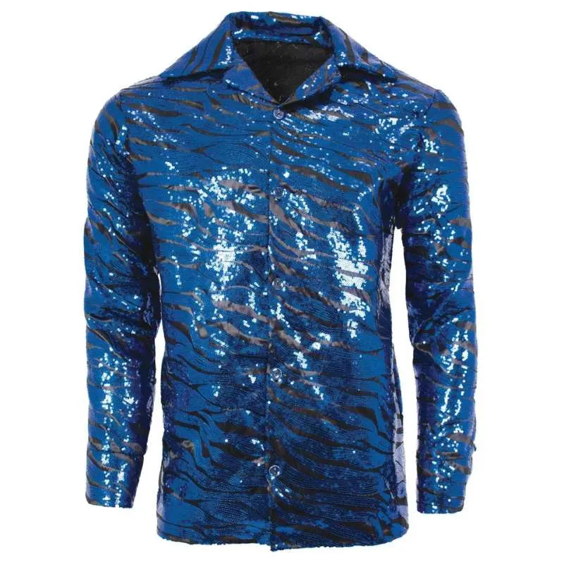 Tiger Disco Men's Shirt-Blue