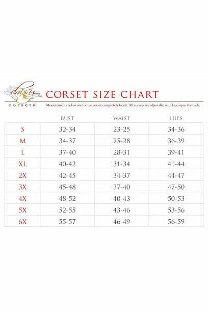 Top Drawer Steel Boned Blue Sequin Curvy Cut Waist Cincher Corset