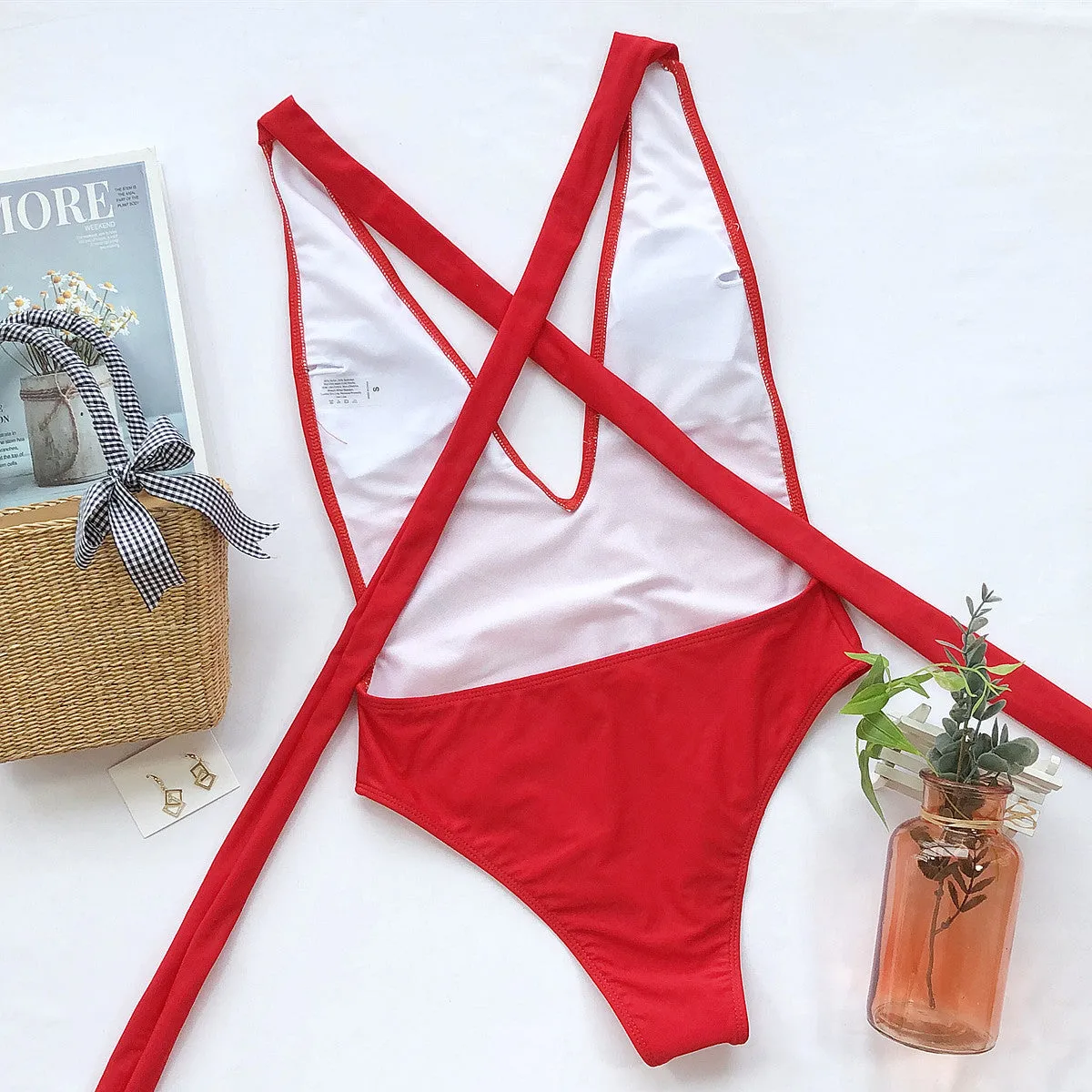 V Tied One-Piece Swimsuit