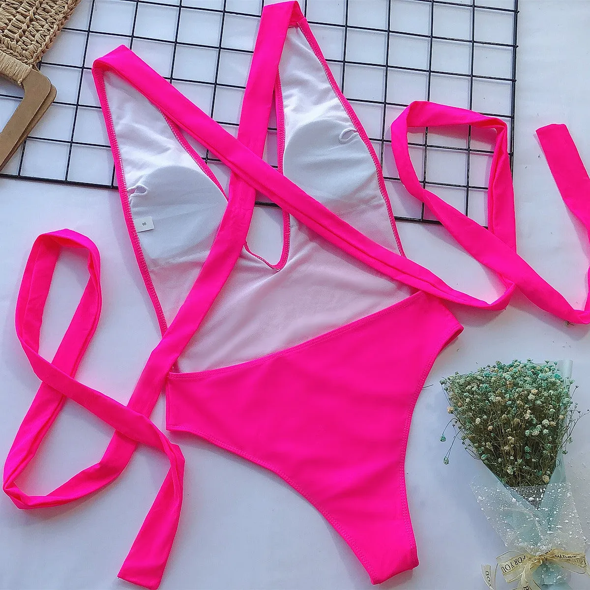 V Tied One-Piece Swimsuit