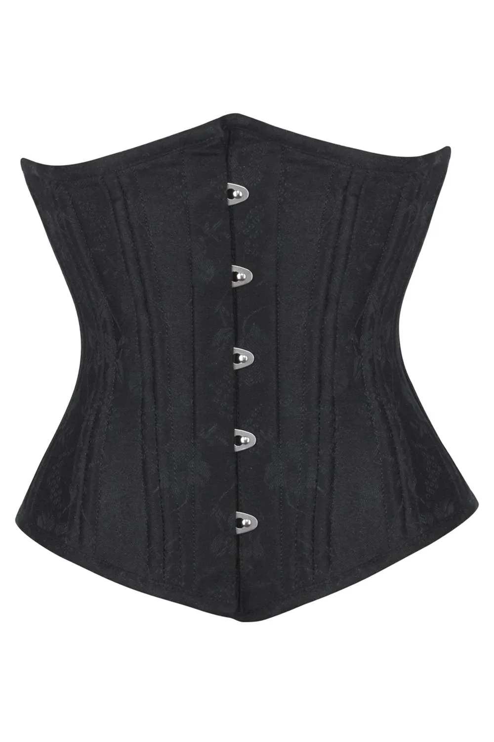 VG-19857 - Waist Training Black Brocade Underbust Corset