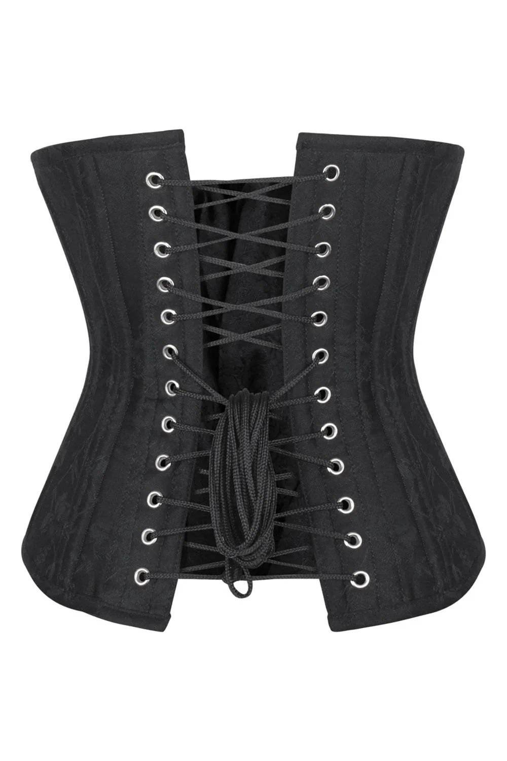 VG-19857 - Waist Training Black Brocade Underbust Corset
