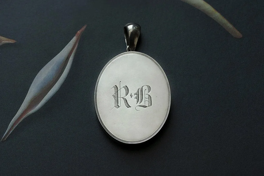 Victorian Sterling Silver "SJ & RB' Locket