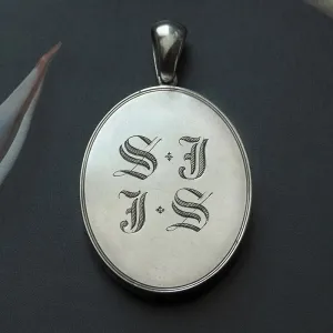 Victorian Sterling Silver "SJ & RB' Locket