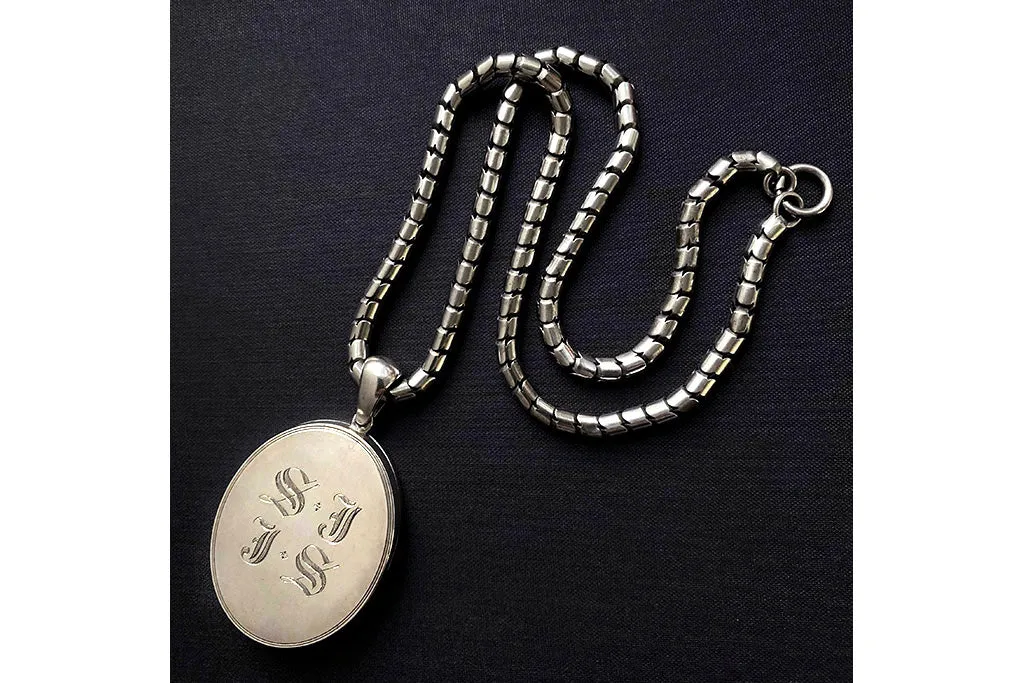 Victorian Sterling Silver "SJ & RB' Locket
