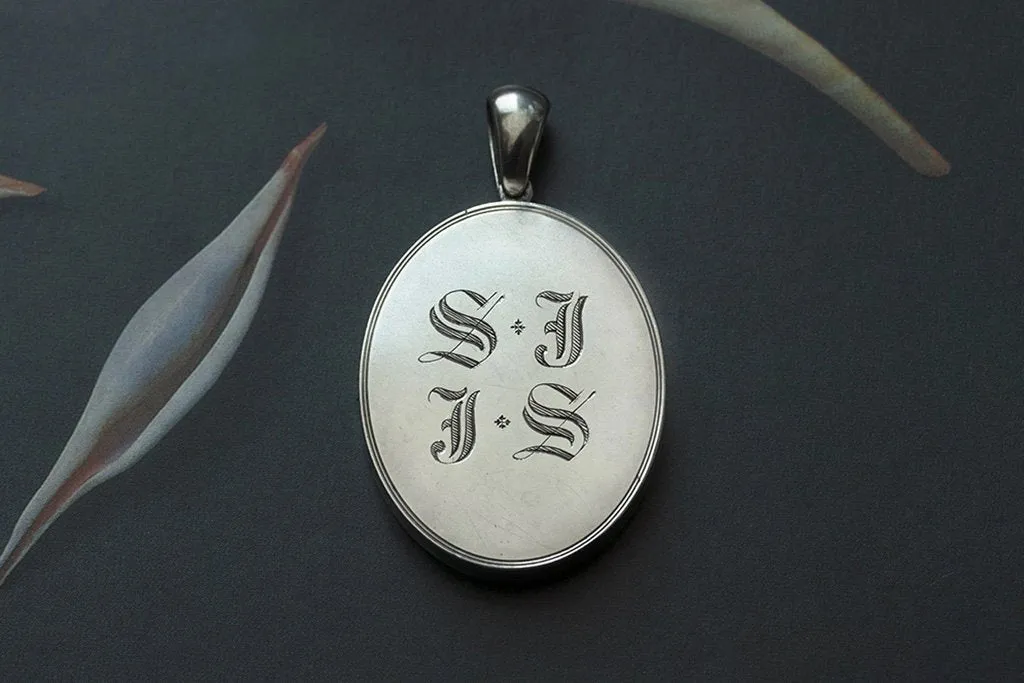 Victorian Sterling Silver "SJ & RB' Locket