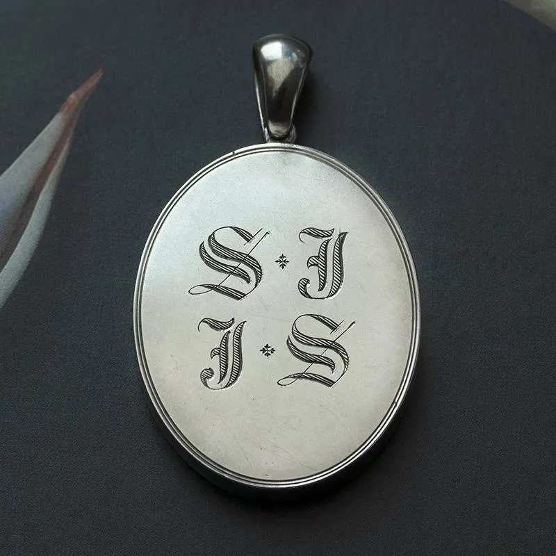 Victorian Sterling Silver "SJ & RB' Locket