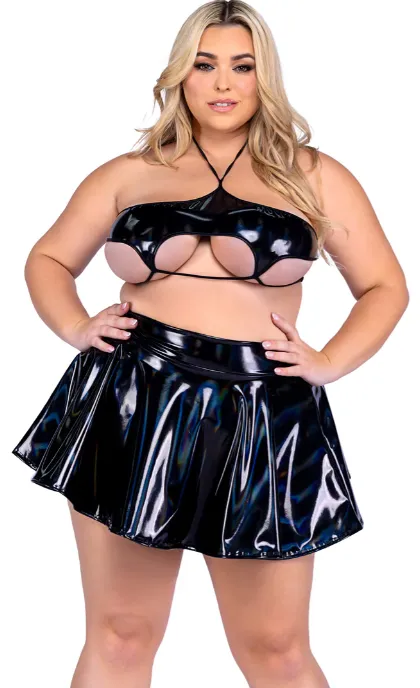 Vinyl Flare Skirt - 6485