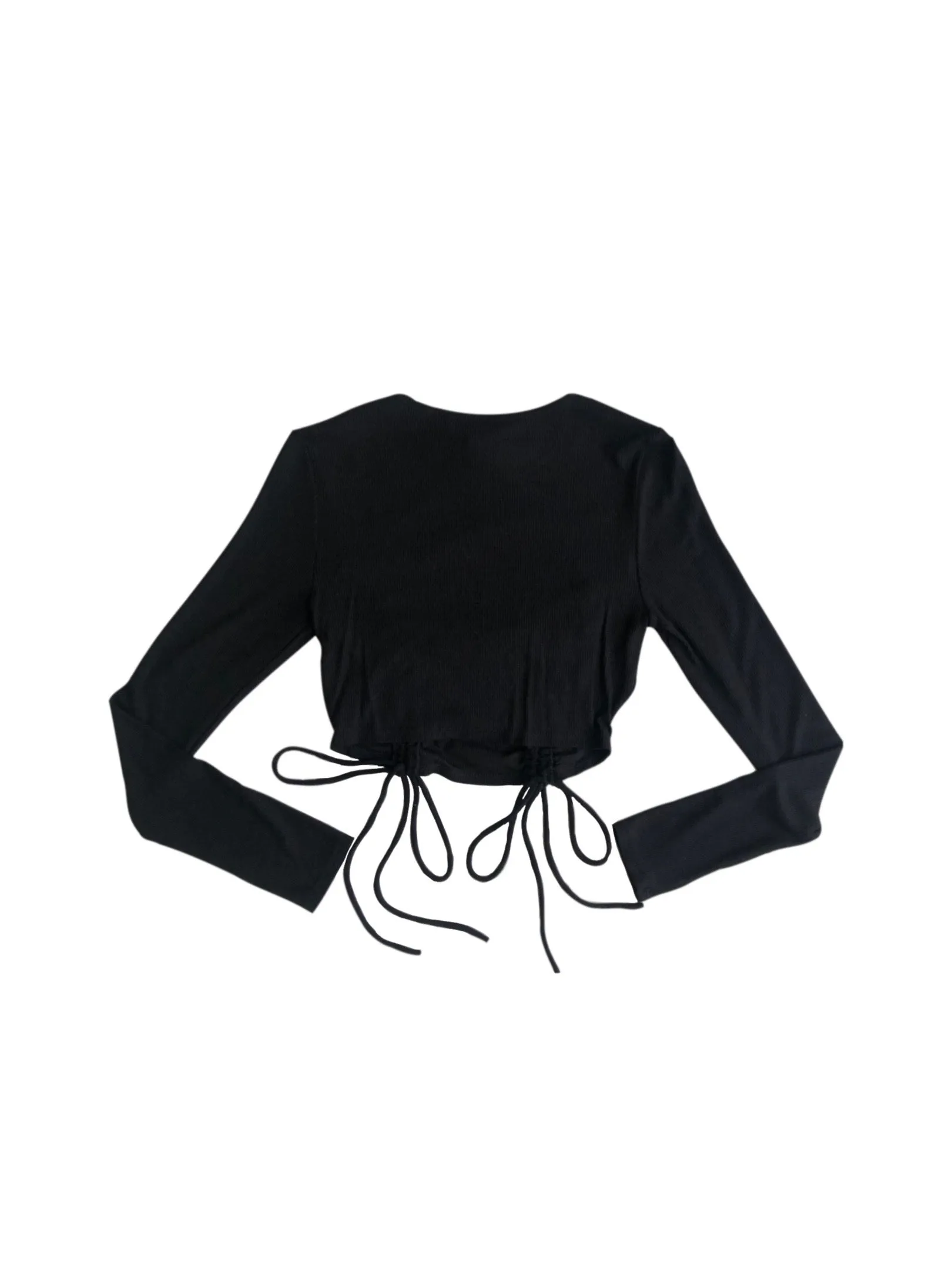 Violet Ruched Crop Top - Black