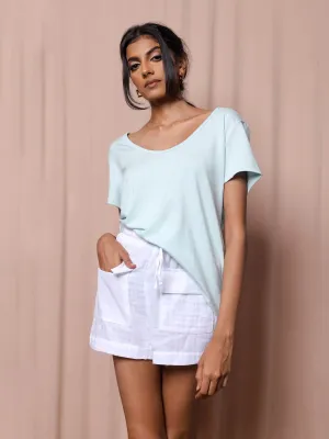 Waist Elasticated Front Pocket Deatil Short