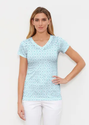 Waves of Sherbet (25072) ~ Signature Cap Sleeve V-Neck Shirt