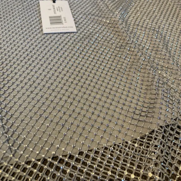 We Wore What Silver Crystal Studded Mini Skirt