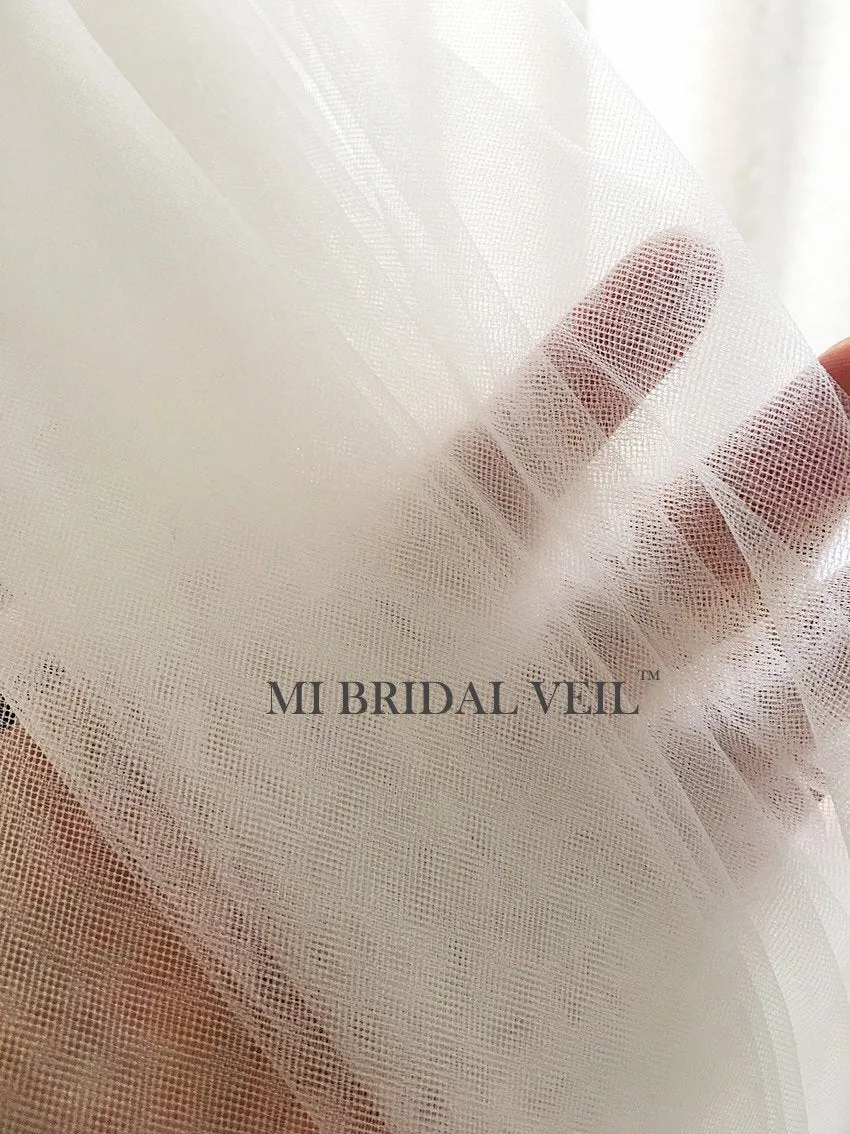 Wedding Veil, Boho Soft Tulle Veil, Sheer Illusion Tulle Veil, Bridal Veil Fingertip Mi Bridal