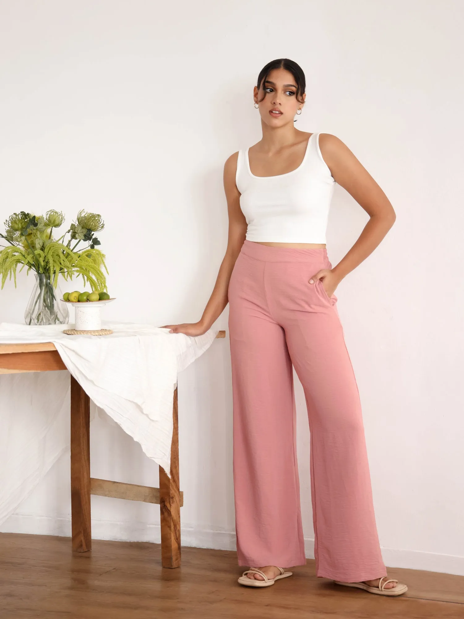 Wide Leg High Waist Pant