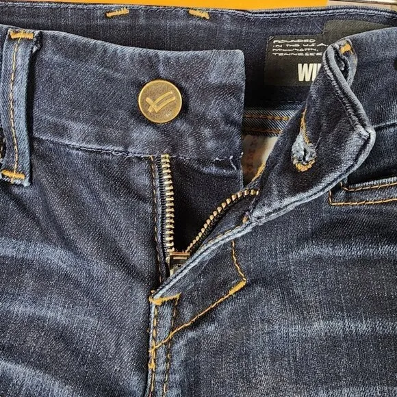 William Rast Lisa Long Jean Short Jort Dark Wash Size 26 Y2K Streetwear
