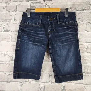 William Rast Lisa Long Jean Short Jort Dark Wash Size 26 Y2K Streetwear