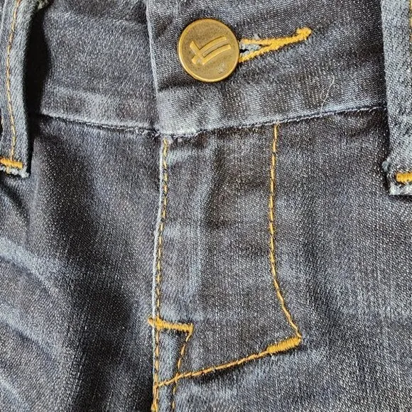 William Rast Lisa Long Jean Short Jort Dark Wash Size 26 Y2K Streetwear