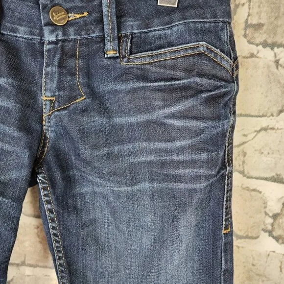 William Rast Lisa Long Jean Short Jort Dark Wash Size 26 Y2K Streetwear