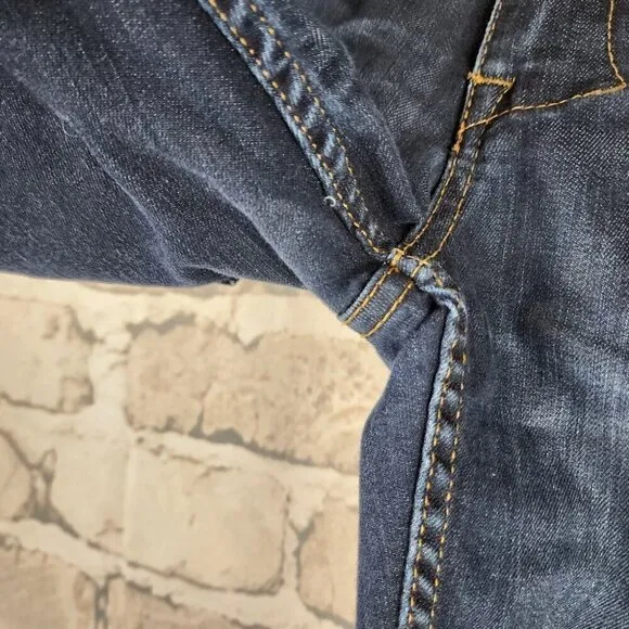 William Rast Lisa Long Jean Short Jort Dark Wash Size 26 Y2K Streetwear