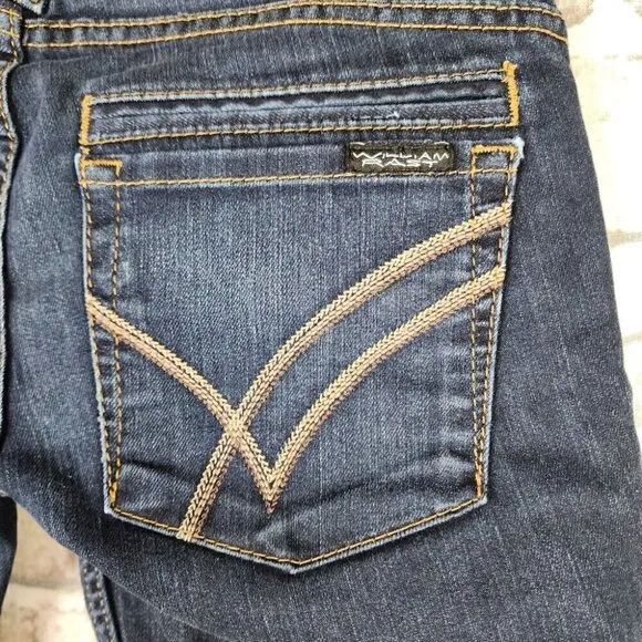 William Rast Lisa Long Jean Short Jort Dark Wash Size 26 Y2K Streetwear