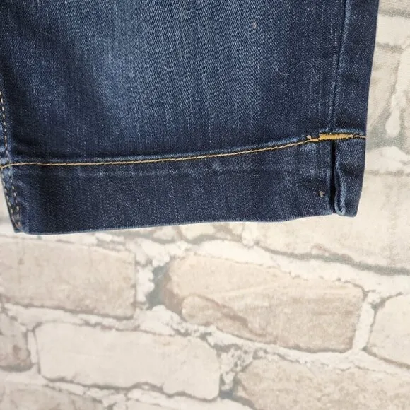 William Rast Lisa Long Jean Short Jort Dark Wash Size 26 Y2K Streetwear