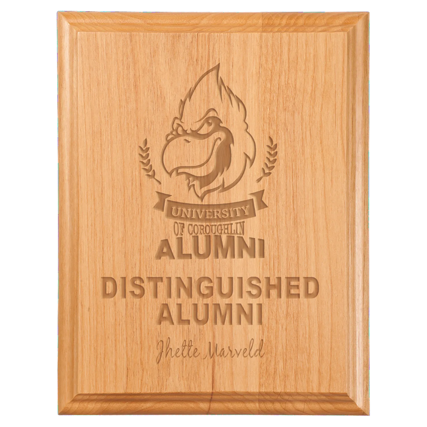 Wooden Plaque measures 8” x 10” overall