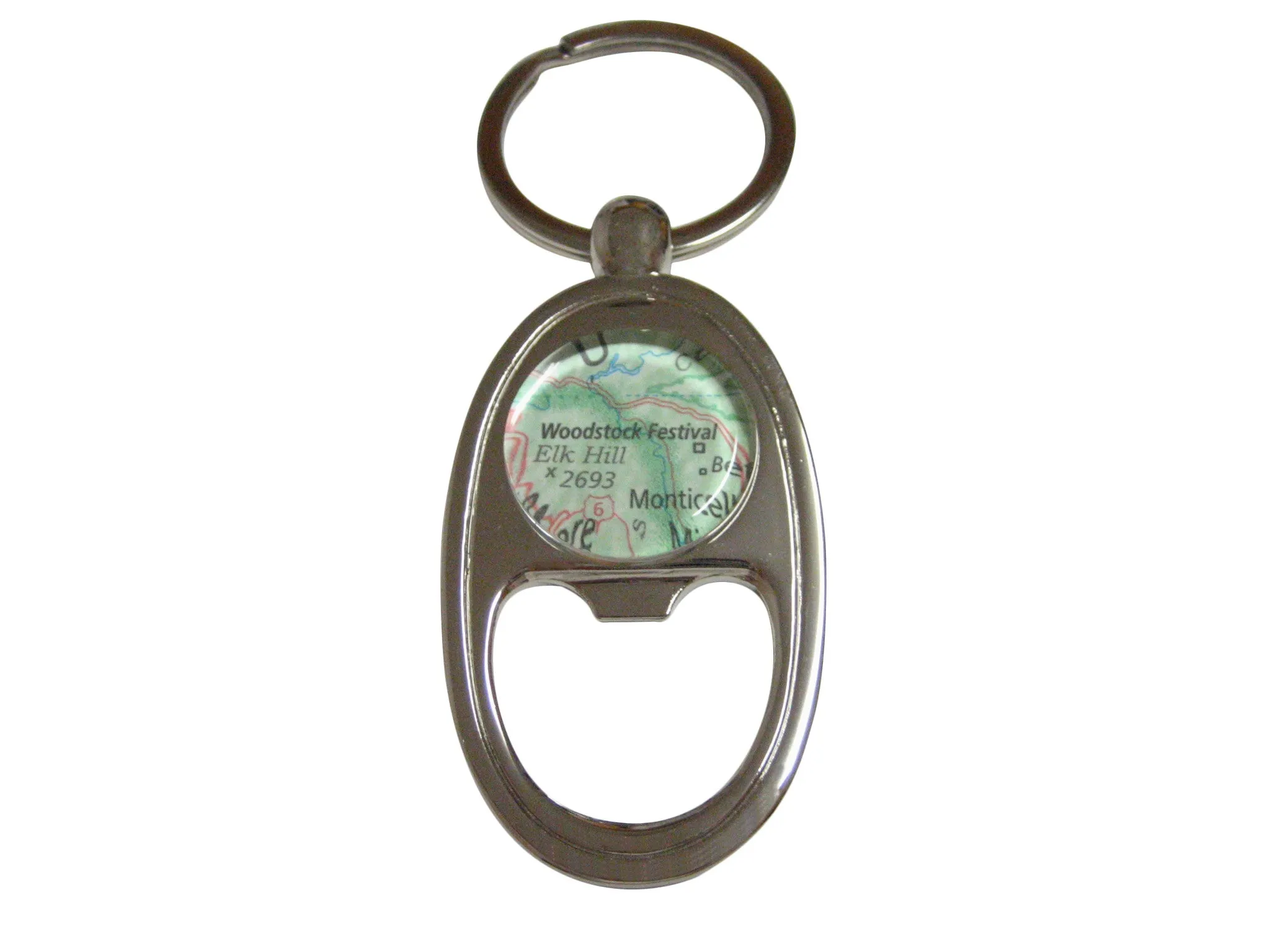 Woodstock Festival Map Key Chain Bottle Opener