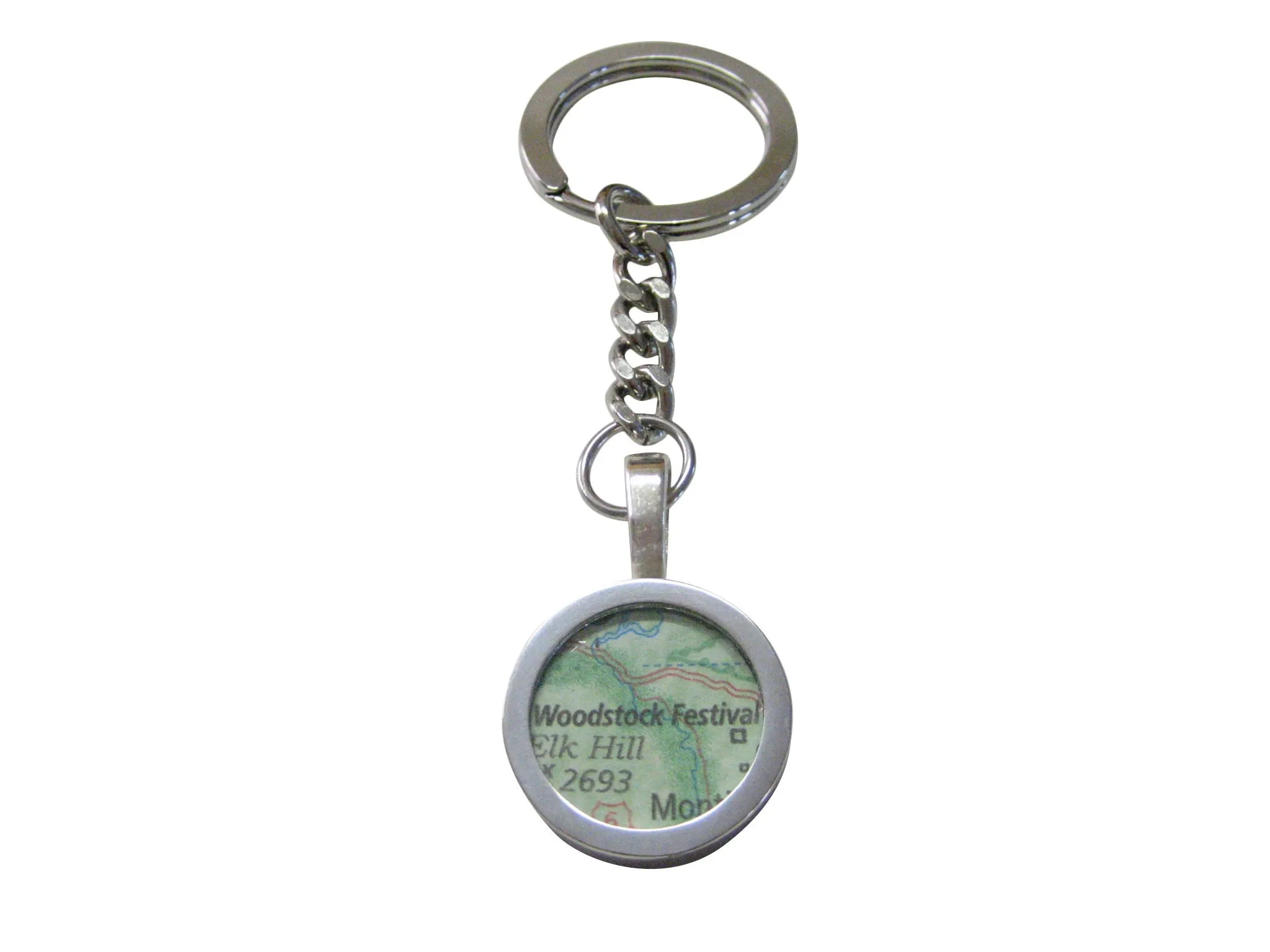 Woodstock Festival Map Pendant Keychain