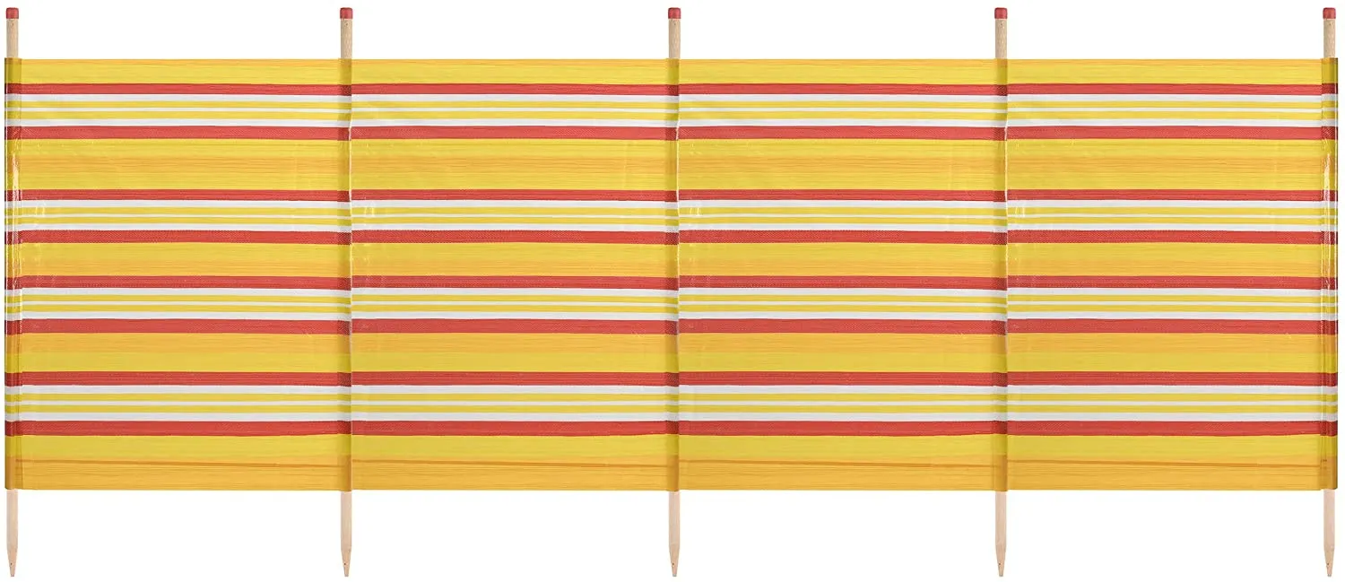 Yello Striped Windbreak 5 Pole Tall (Yellow/Red)