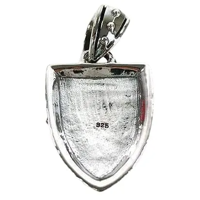Yellow Gold Cross Shield Sterling Silver Rocker Pendant