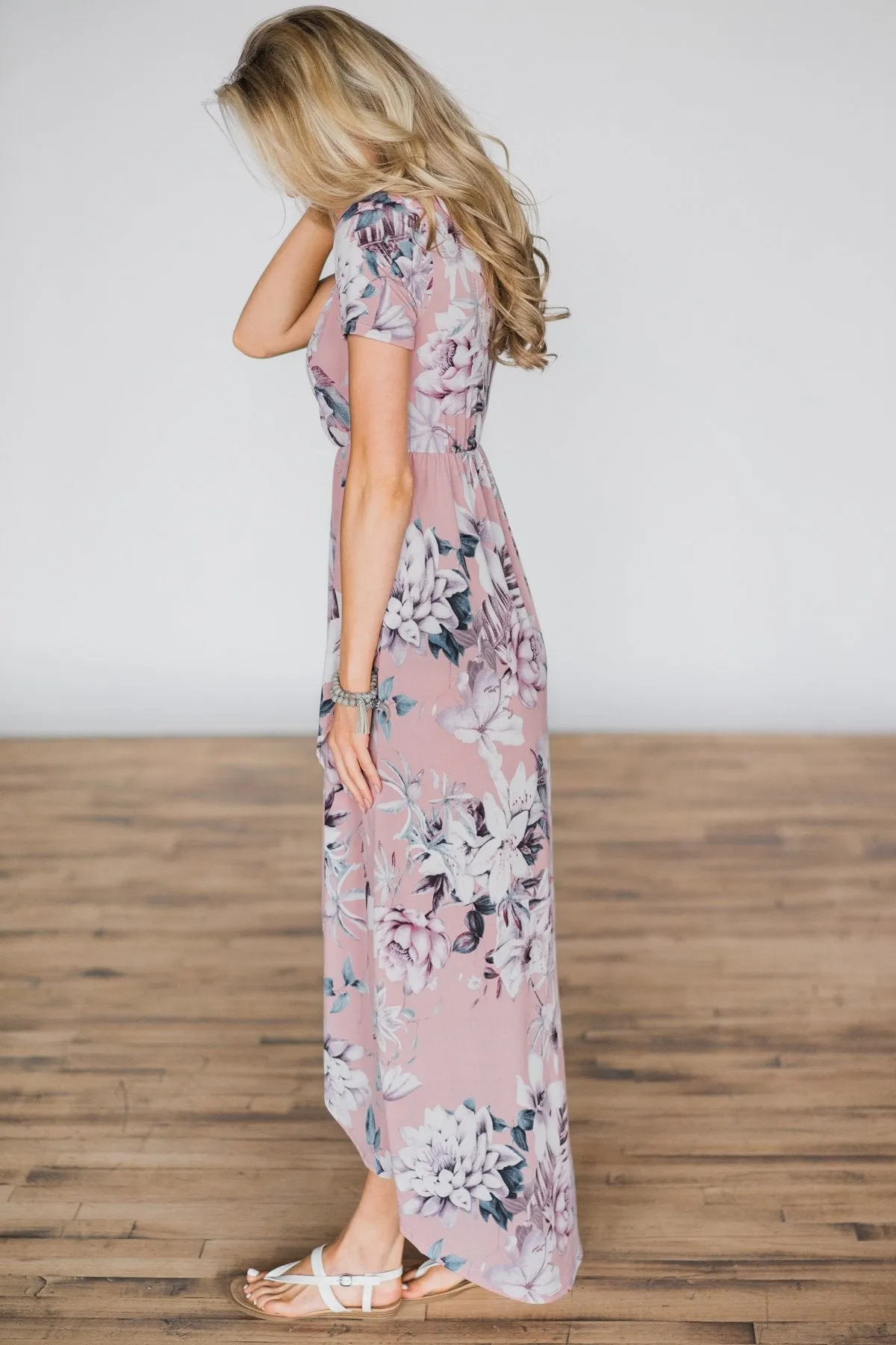You're the One I Want Floral Dress- Dusty Rose